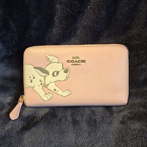 Coach Pink Wallet with Dalmatian Design